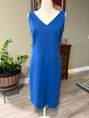 LAvia 18 Vibrant Blue V-Neck Sleeveless Midi Dress